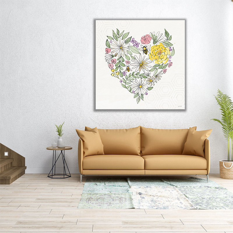 «Honeybees Blossoms», art mural, H 30 po x l 30 po