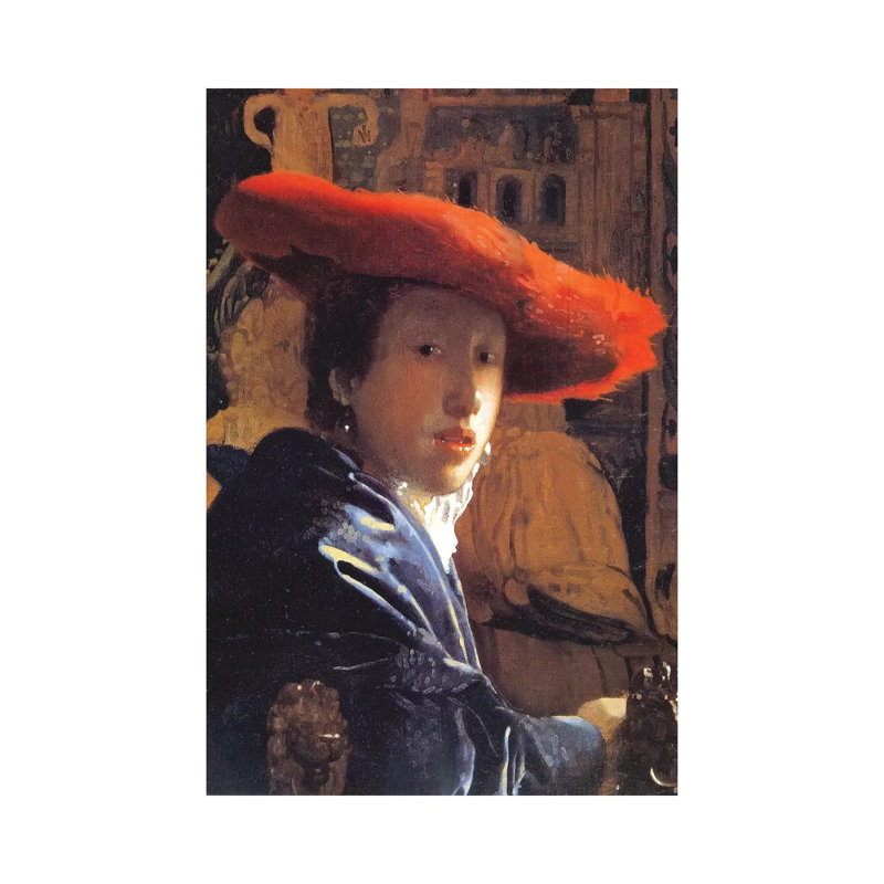 Girl With A Red Hat, C by Johannes Vermeer - Wrapped Canvas Print, 66.04cm H x 45.72cm W x 1.91cm D