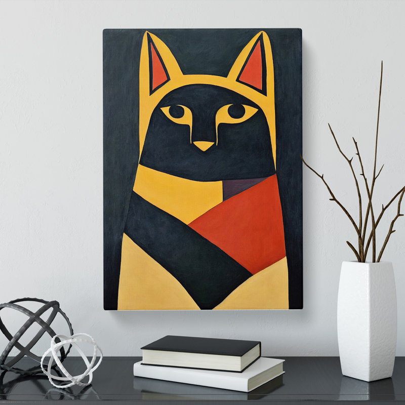 Chifley Egyptian Cat - Wrapped Canvas Print, 50cm H x 35cm W x 3cm D, No frame