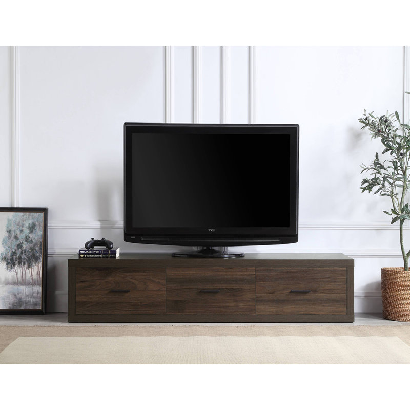 Geo 3-Drawer Rectangular TV Stand in Walnut