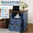 Night Stand with Charging Station, 18" Wood Nightstand with 2 Drawers & Open Shelf, Modern Farmhouse Bed Side Table, End Table for Bedroom, Living Room-1637650219