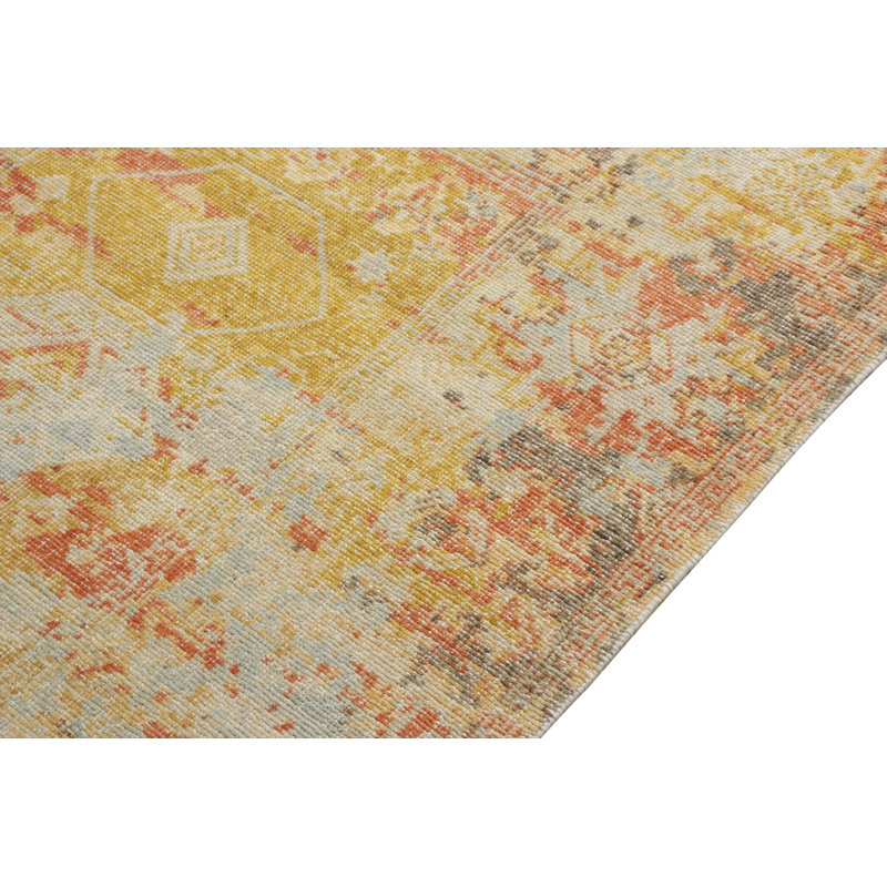 Distressed Homage Hand Knotted Wool Geometric Area Rug, Rectangle 9' x 12'