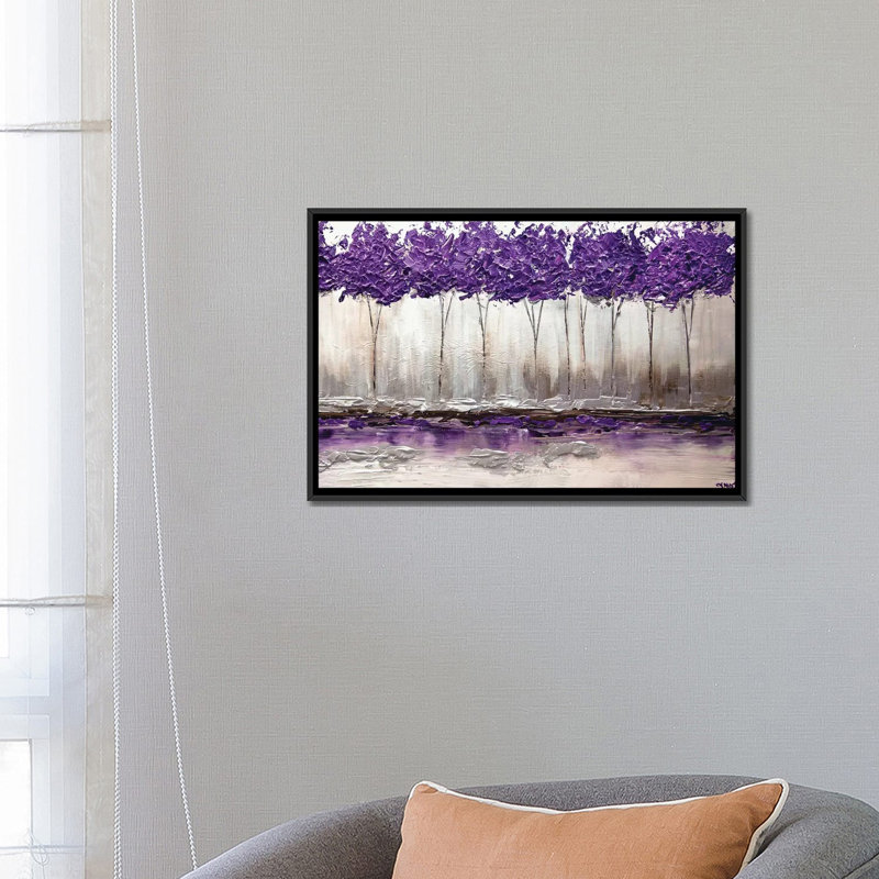Swiger Osnat Tzadok - Été mauve - reproduction sur toile, H 24 po x l 32 po, Noir, Impression encadrée