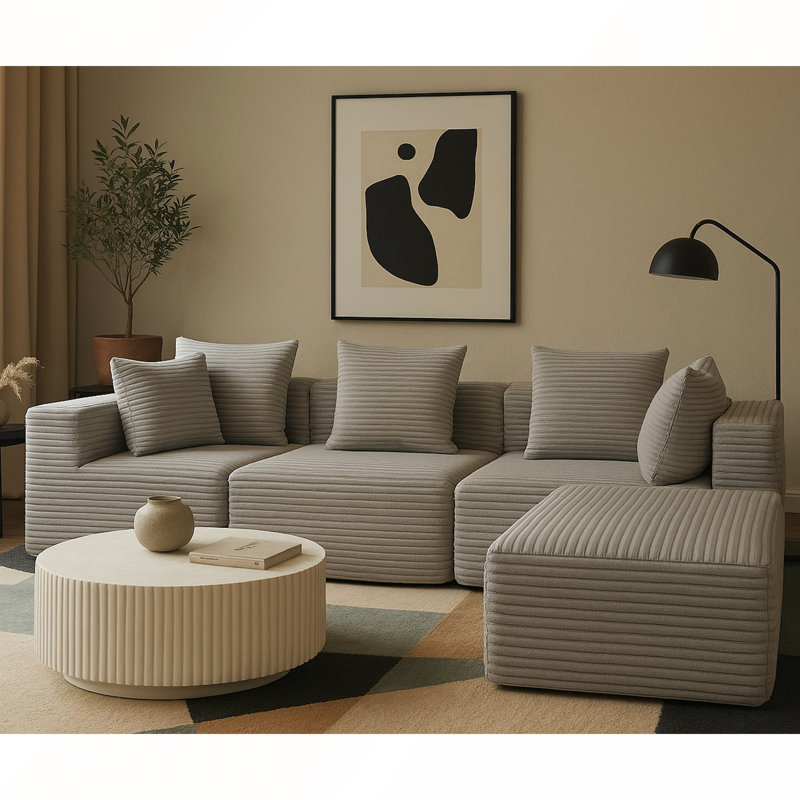 Luxurious Corduroy Compressed Modular Sofa: Magic Cube Sofa, No Assembly, Flexible Configuration