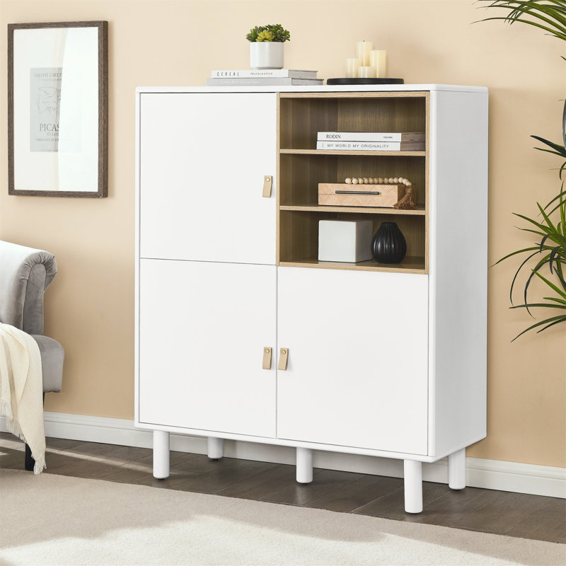 Armoire de rangement polyvalente en bois pour la maison et le bureau avec un attrait élégant, Blanc