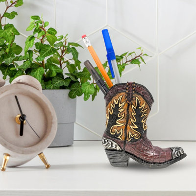 Mini-vase de cowboy en résine rustique Western