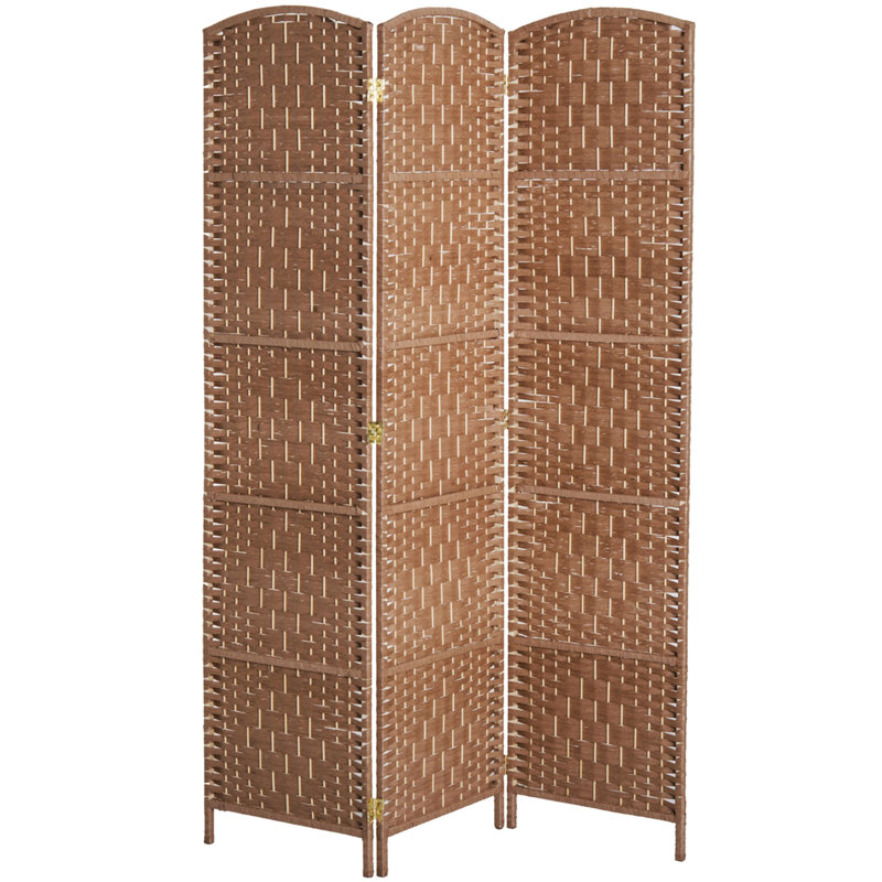 Paravent de 6 pi de hauteur avec écran d'intimité. Tissage artistique pour une intimité élégante. 3 panneaux et charnières pratiques. Paravent portable. Avec ajoute de l'élégance.