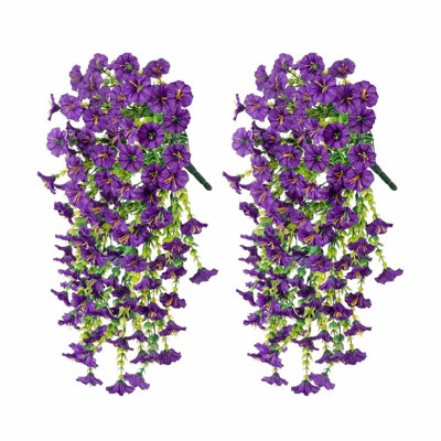2 pièces de fleurs artificielles suspendues, fleurs de vigne, décorations de mariage pour la fête de mariage, décoration de jardin, mauve
