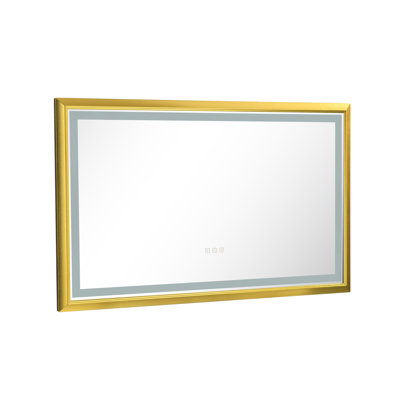42 In. W X 24 H Rectangular Fog Dimmable Led Bathroom Mirror With Switch Control For Use