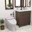 Meuble-lavabo moderne 30 po avec lavabo, finition brun antique