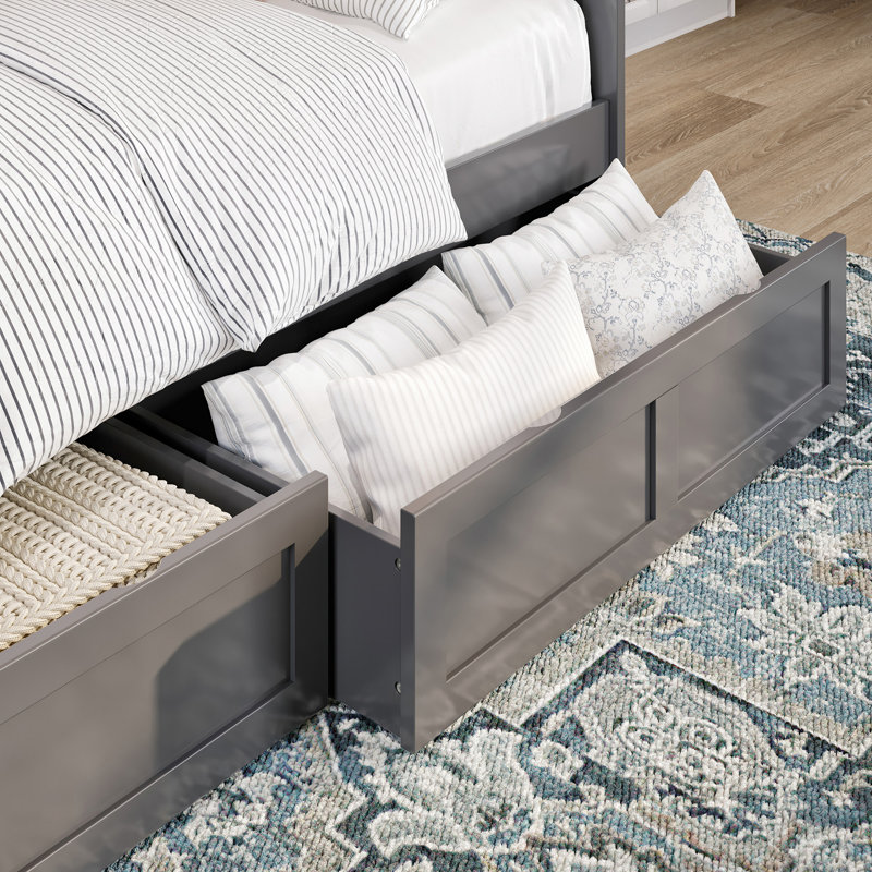 Tiroirs de rangement sous le lit, Gris, Simple/double