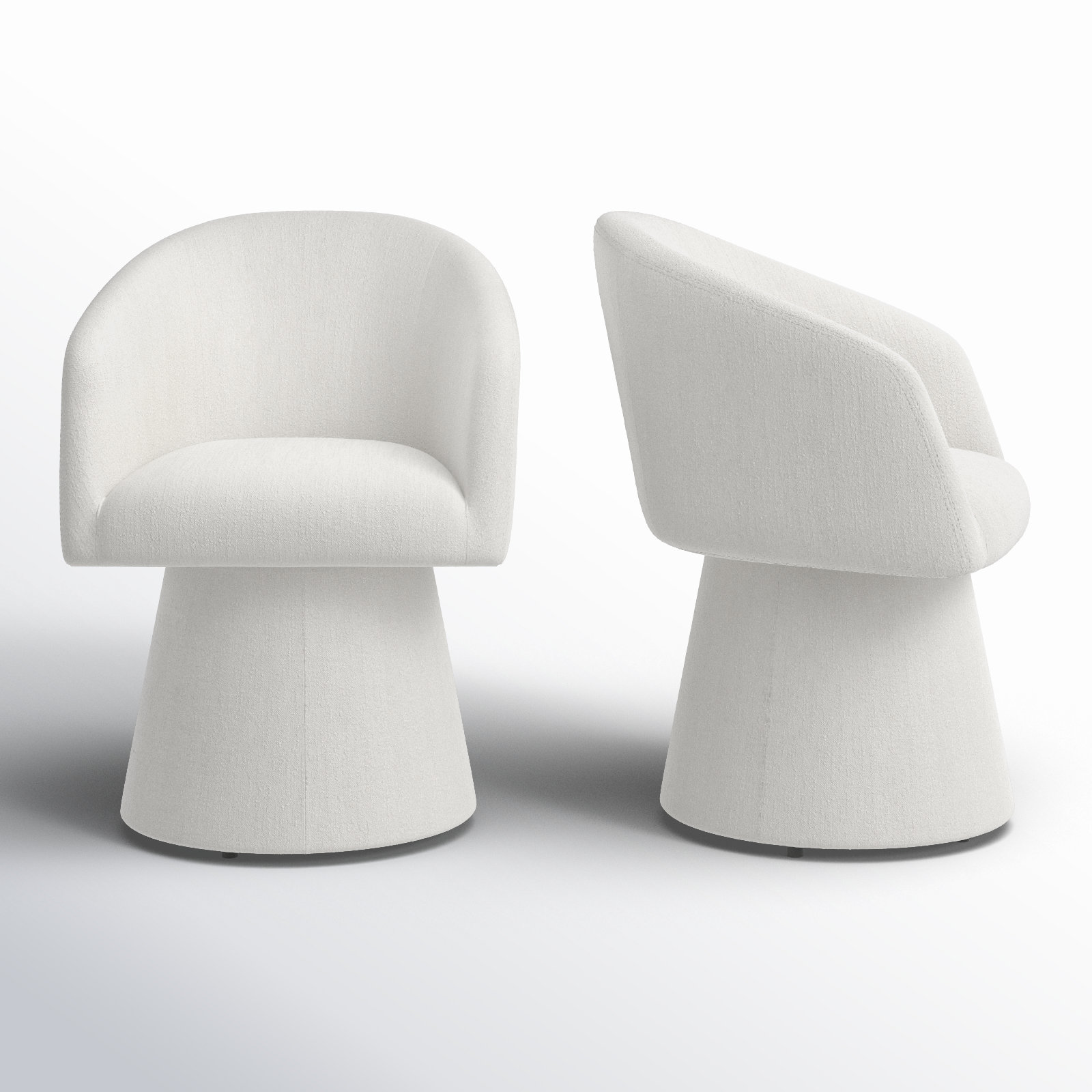 Kyo Swivel Dining Armchair, Mellow Ivory Chenille