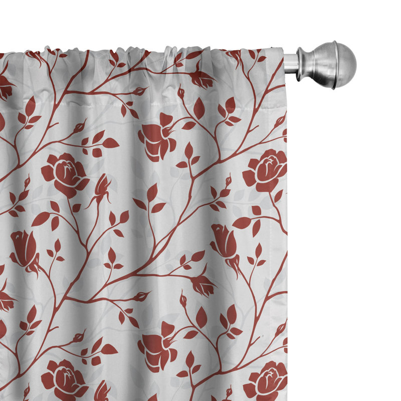 Floral Semi-Sheer Rod Pocket Sliding Panel, 28" x 95"