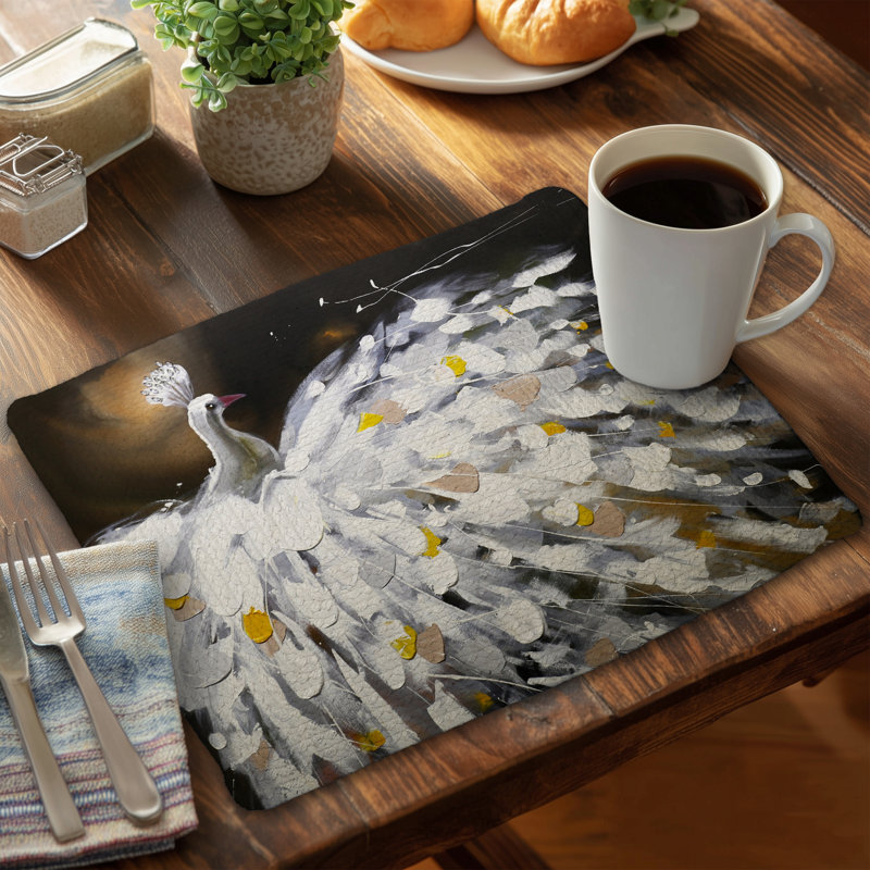 Napperon abstrait paon | Polyester tressé
