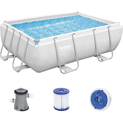 Plastic Rectangle Frame Set Pool 84cm H x 196cm W x 282cm L