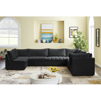 Ensoll Velvet U-Shaped Sectional Reversible