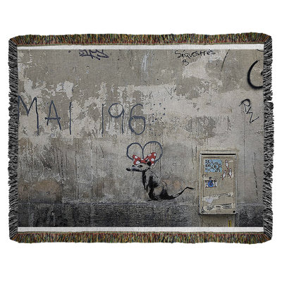 Banksy Graffiti Hand Woven Throw Blanket
