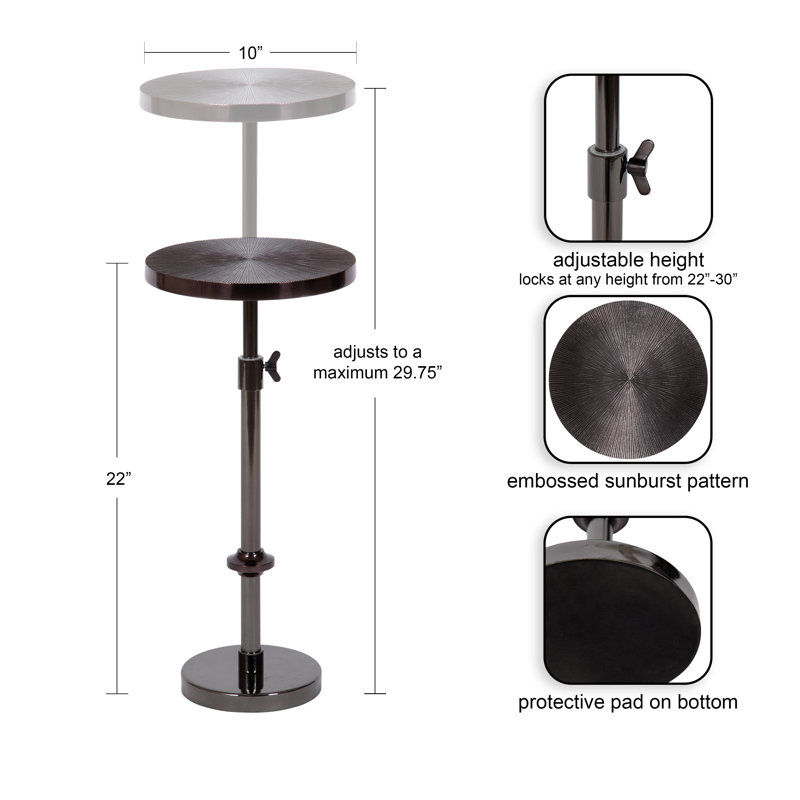 Hansjochen End Table, Dark Silver