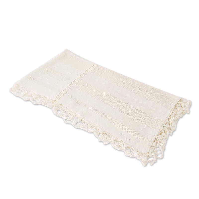 Solid Color Cotton Blend Square Table Topper
