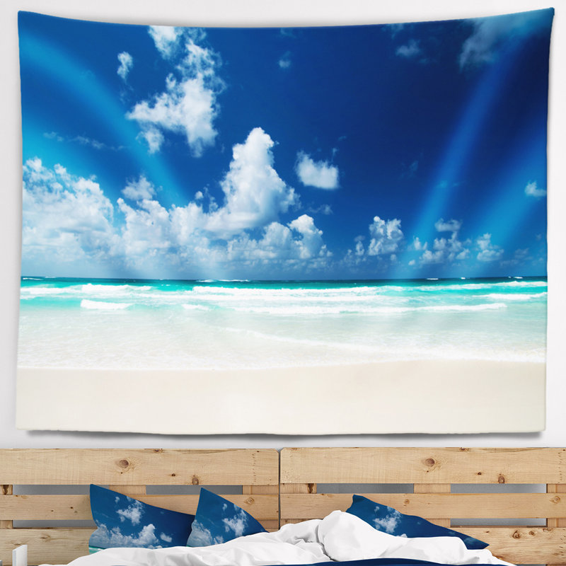 Tapisserie «Seashore Bright Blue Sky on Winter Day», H 32 po x l 39 po