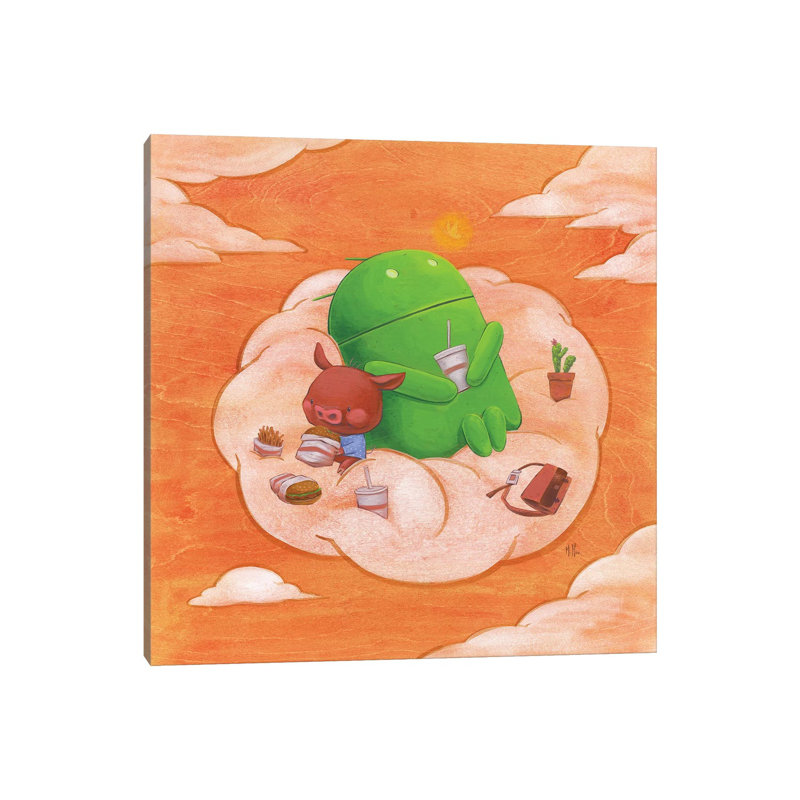 Robot Pig by Martin Hsu - Print on Canvas, Wrapped Canvas, 30.48 cm H x 30.48 cm W
