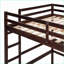 Lit mezzanine double en bois avec bureau 2 tiroirs - espresso, aucun sommier nécessaire-1071866825