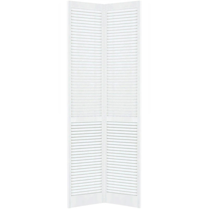 Porte pliante en bois à persiennes, 30 po x 80 po, Blanc