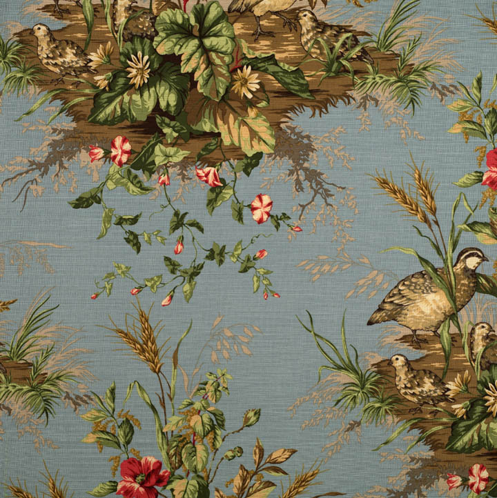 Tissu Edwin's Covey, Multicolore / bleu Londres