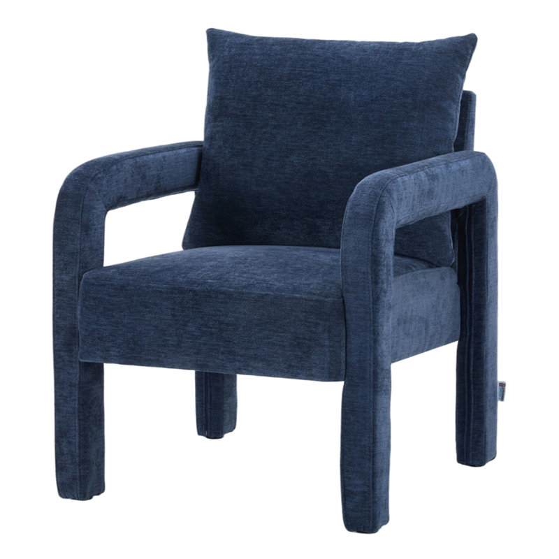 Upholstered Armchair, Dark Blue Chenille