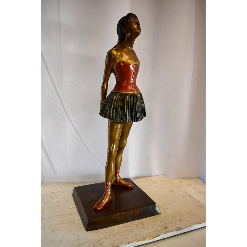 Altagracia Edgar Dega Replica, Ballerina in Confident Stance Bronze Statue 13" x 13" x 35"H
