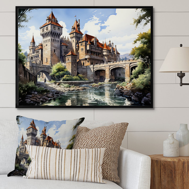 Marjoree Fortresses Majestic Guardians, H 16 po x l 32 po x P 1 po, Cadre flottant noir