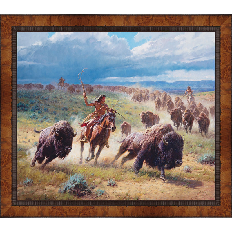 « chasseing thunder », reproduction de peinture à l’acrylique sur toile encadrée