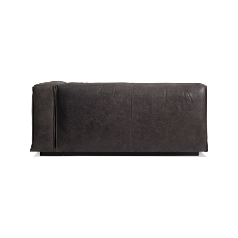 Cleon Chaise Lounge, Slate Genuine Leather, Right Hand Facing