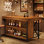 Îlot de cuisine 55 po avec rangement, table de bar centrale avec rangement à 3 niveaux pour la cuisine et la salle à manger