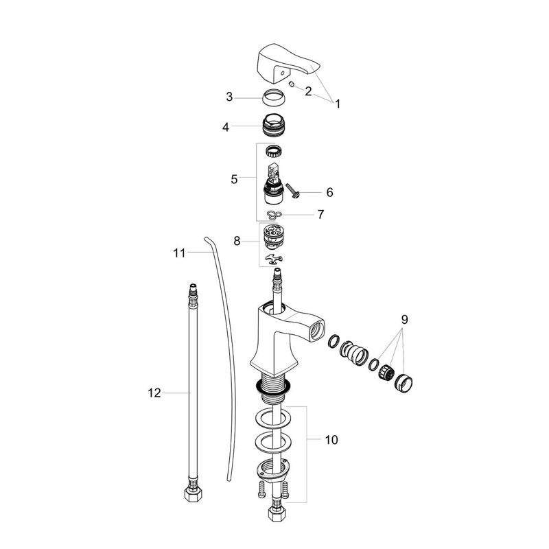 Metris C Single Hole Horizontal Bidet Faucet, Chrome