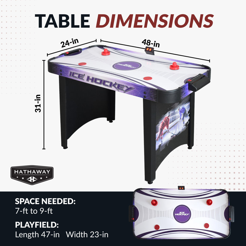 Hat Trick 54" 2 -Player Air Hockey Table with Manual Scoreboard
