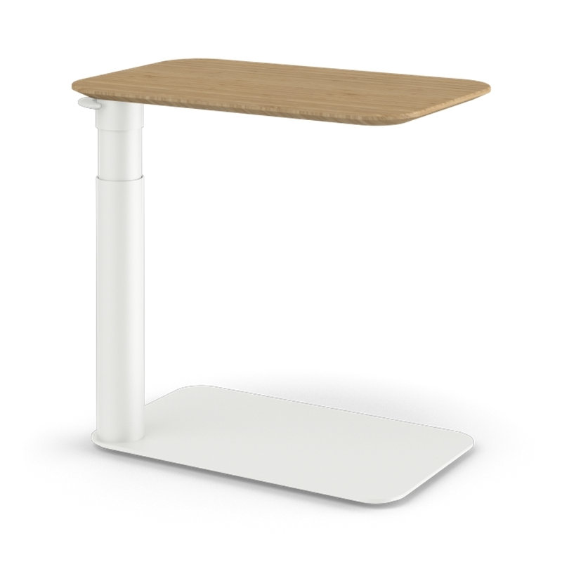 Micro flottant avec base en nuage et plateau en bambou, Naturel / Blanc