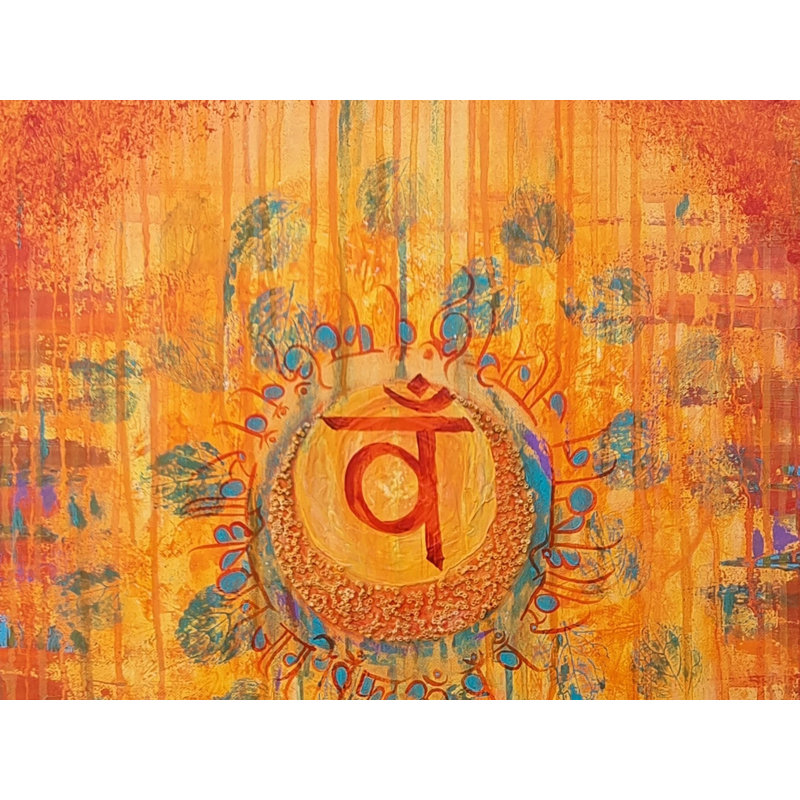 Swadhisthan Chakra | Acrylique sur toile | Par Avani Mayank Desai | Cadre en bois