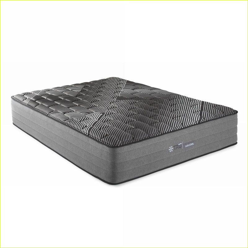 Mattresses: 14" Firm Quilted Full Mattress with Cooling Ice Cover | Foam+Spring | Black, Full