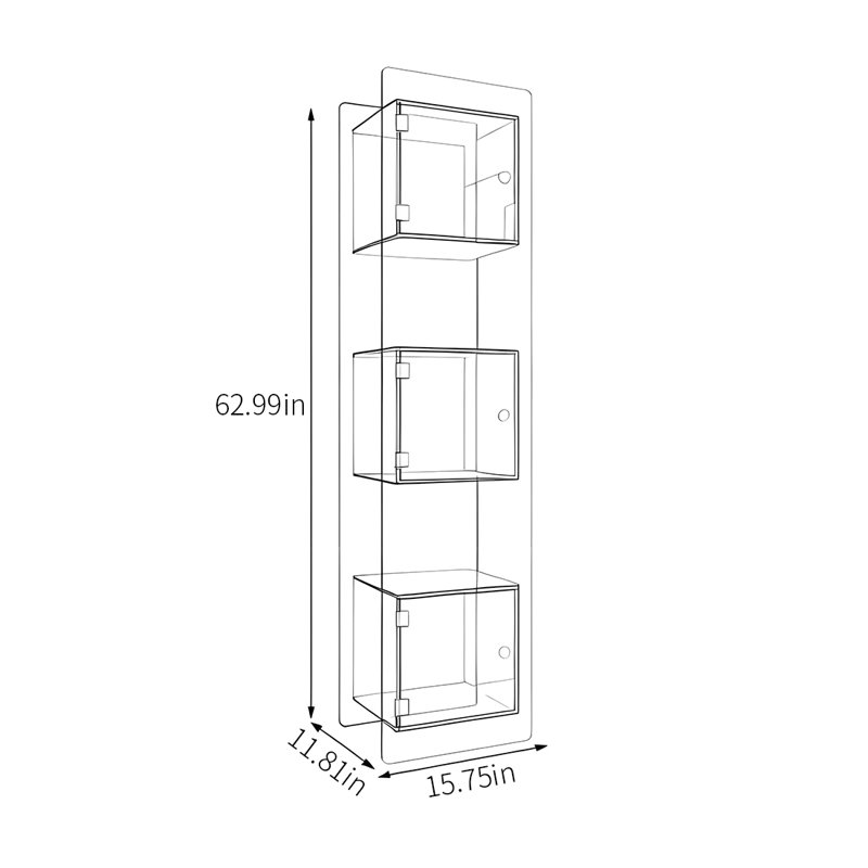 Acrylic display multi-layer bookcase, Tan