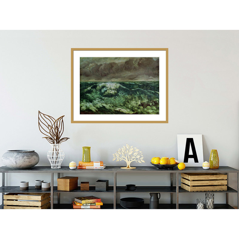 «The Wave» par Gustave Courbet, impression giclée sur cadre, H 31,99 po x l 41,5 po