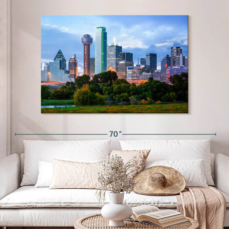 Sireci Iconic Downtown Dallas Skyline, 34" H x 51" W