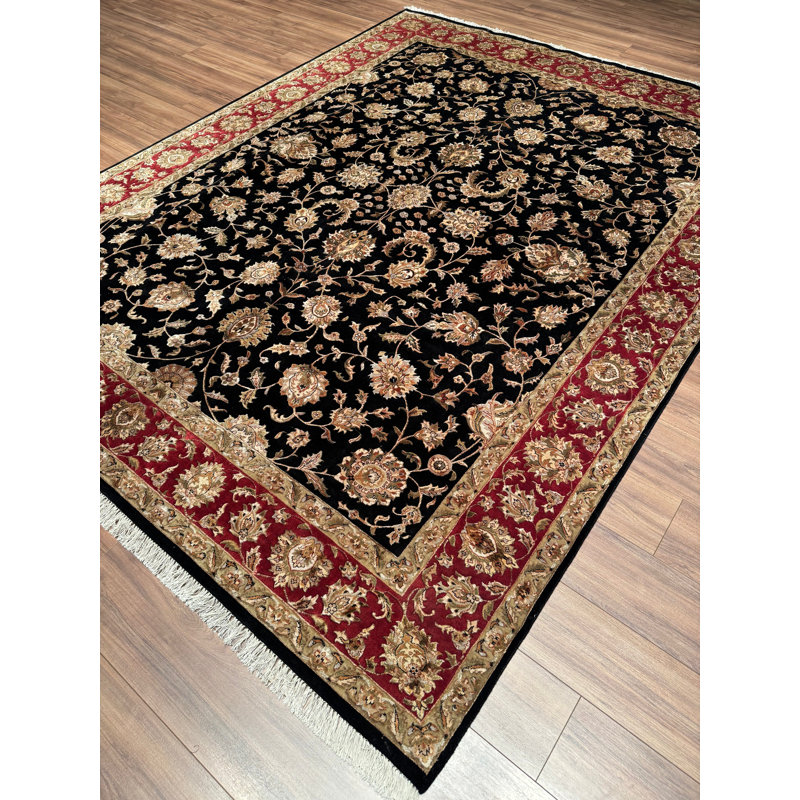 Tapis noir en laine noué à la main Original Original