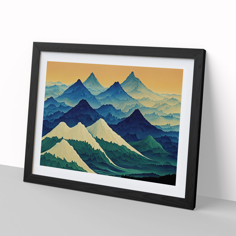 Joyous Mountains - Framed Print, Black, 46cm H x 64cm W x 2cm D