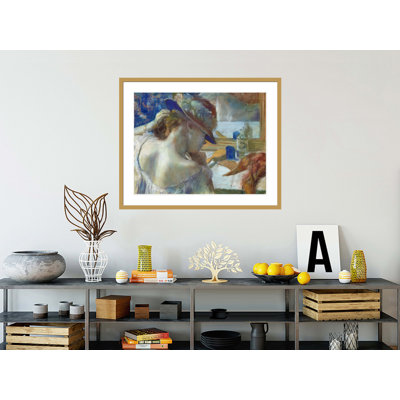 «In Front of the Mirror» par Edgar Degas, impression giclée sur cadre