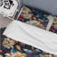 Beige et bleu Cosmic Mystic Floral Botanics Dream - Ensemble de housse de couette floral-1847680903