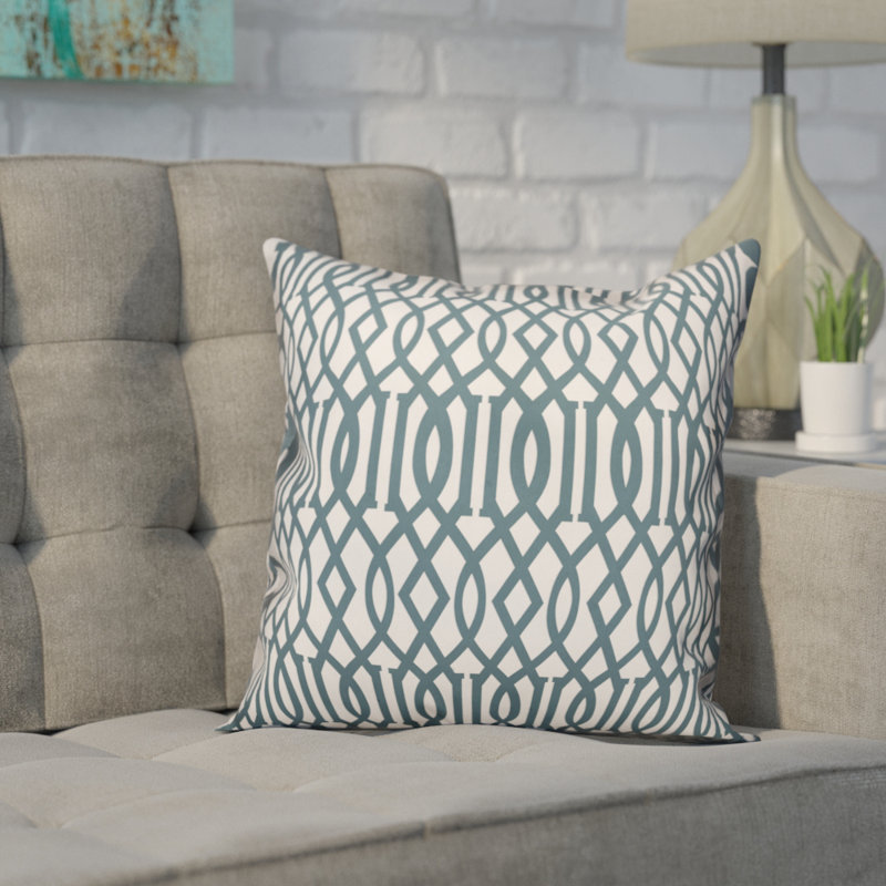 Coussin en treillis en roswell ardoise impérial, 18 po x 18 po