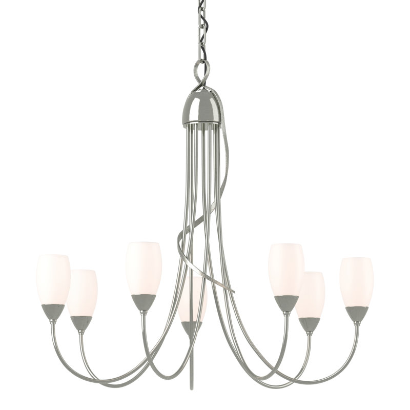 Flora 7 - Light Shaded Classic/Traditional Chandelier, Sterling