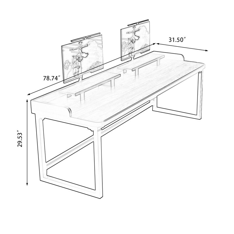 Bureau d'écriture Cherry, H 27,56 po x l 78,74 po x P 31,5 po, Cerisier