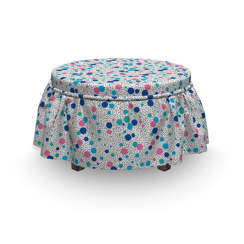 Housse pour repose-piedse points cercles